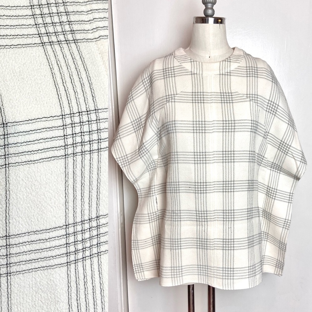 Cedric Charlier Plaid Batwing Blouse